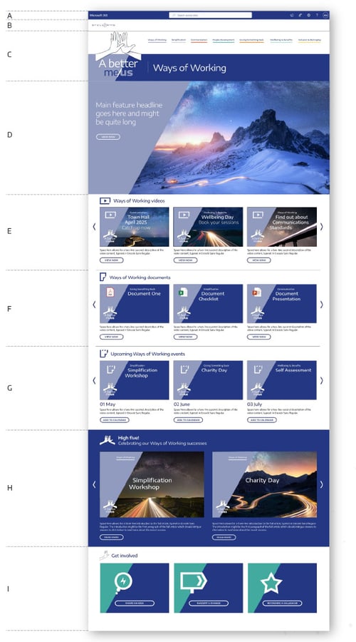 Stellantis UK Hub Sharepoint pillar page design
