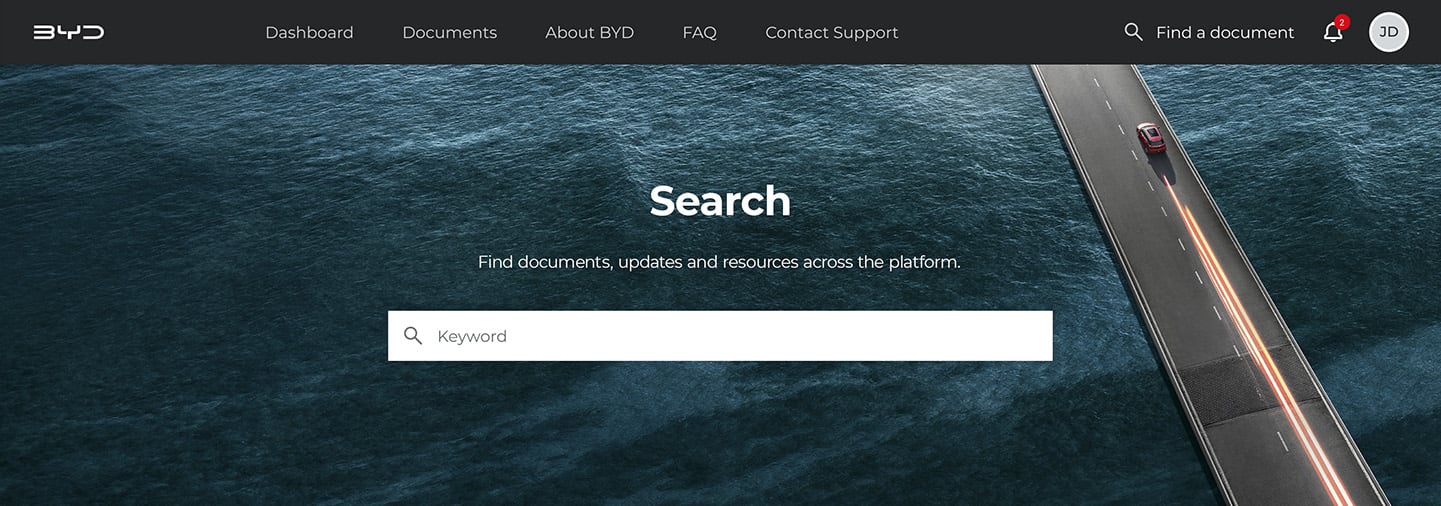 BYD Nexus Search field