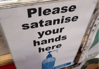 Please satanise your hands here