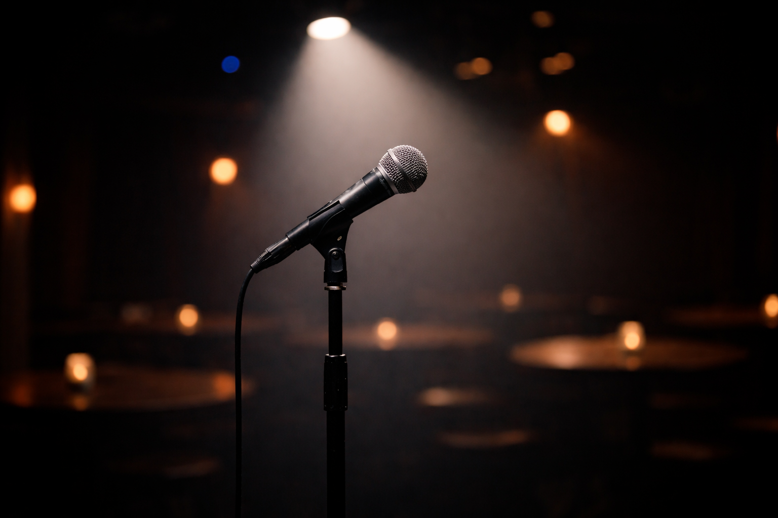 Microphone in the spotlight