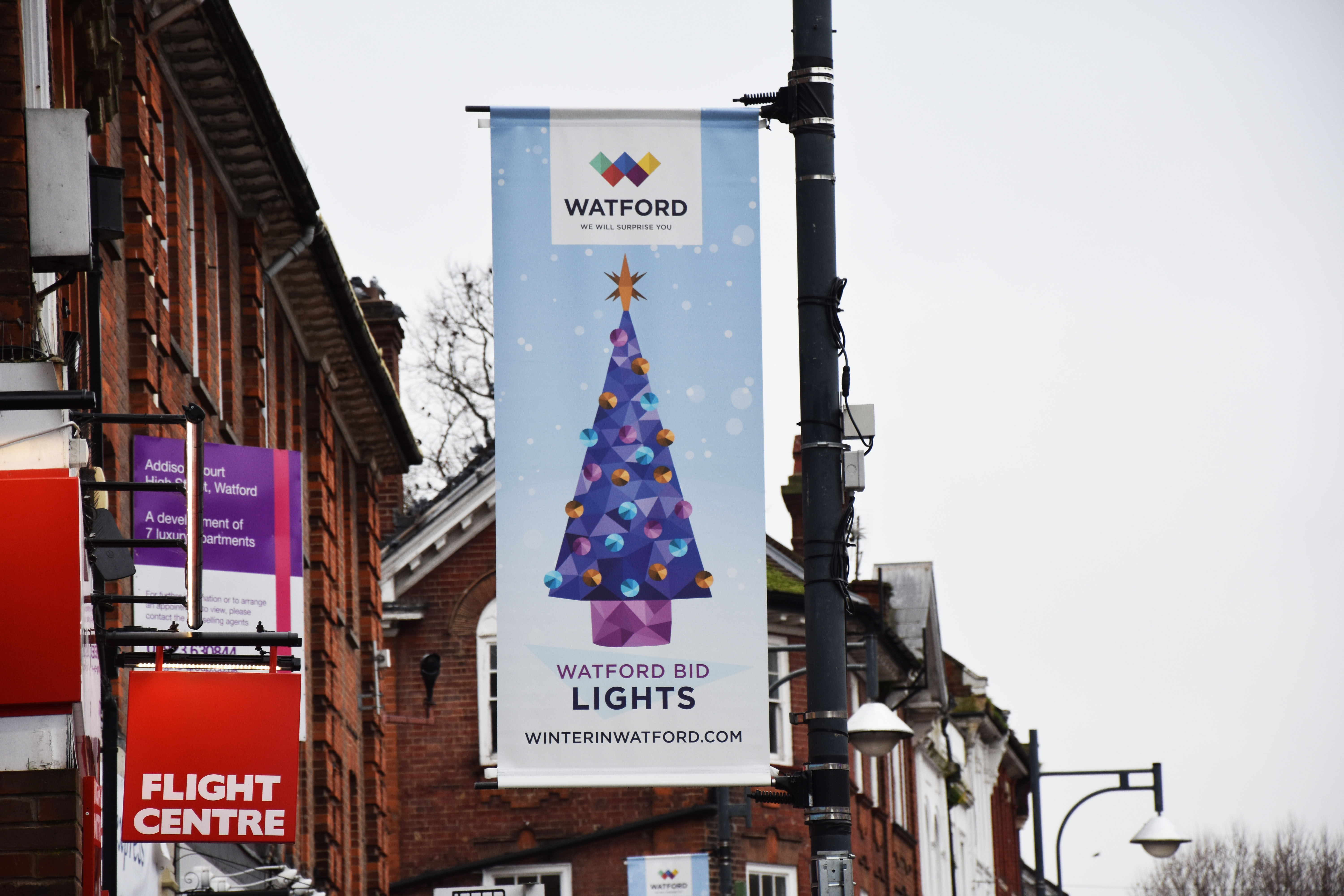 Watford High Street Watford BID Xmas Banners 2