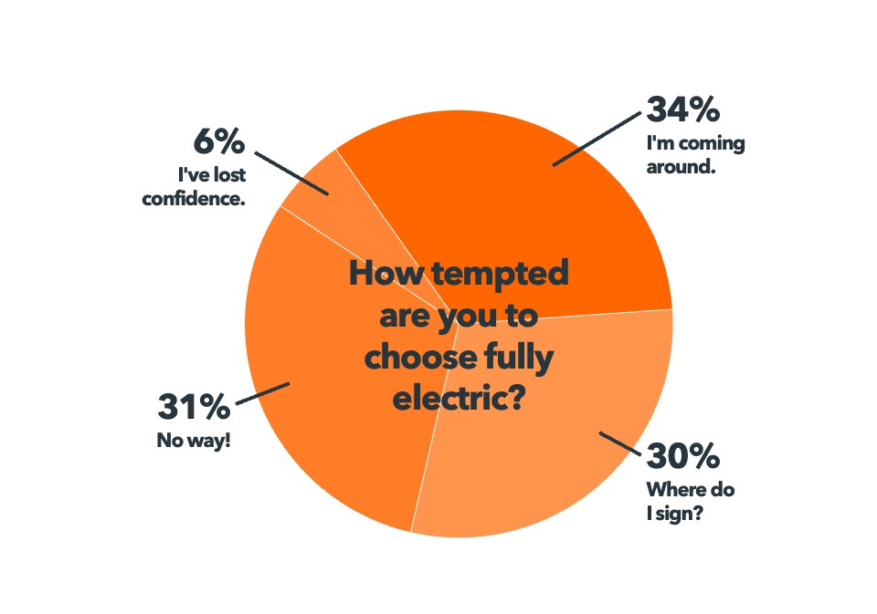 The results of our pole on EVs as a pie chart