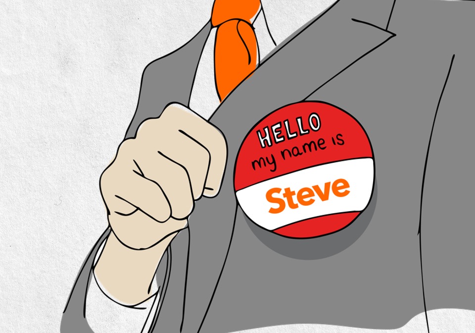 New boy badge for Steve