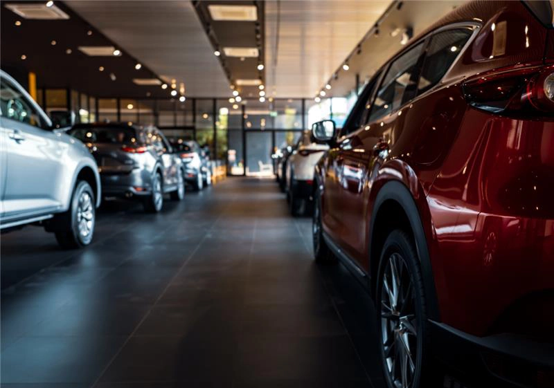 A typical car showroom