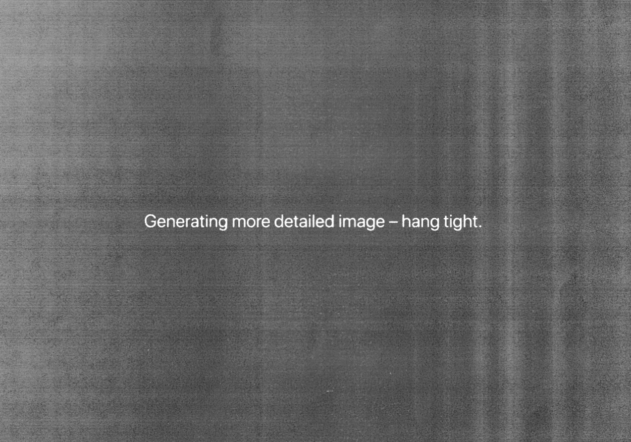 Toner-heavy photocopy with 'Generating more detailed image – hang tight.' in the printed output. Title over the top reads 'Why I still use stock libraries.'