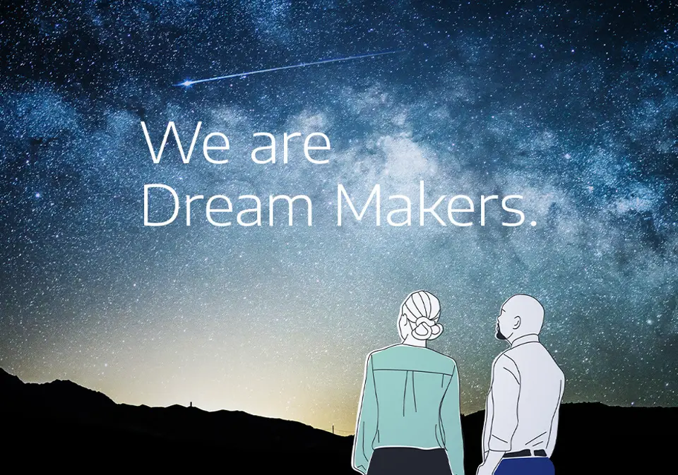 Internal comms key visual which reads "We are Dream makers."